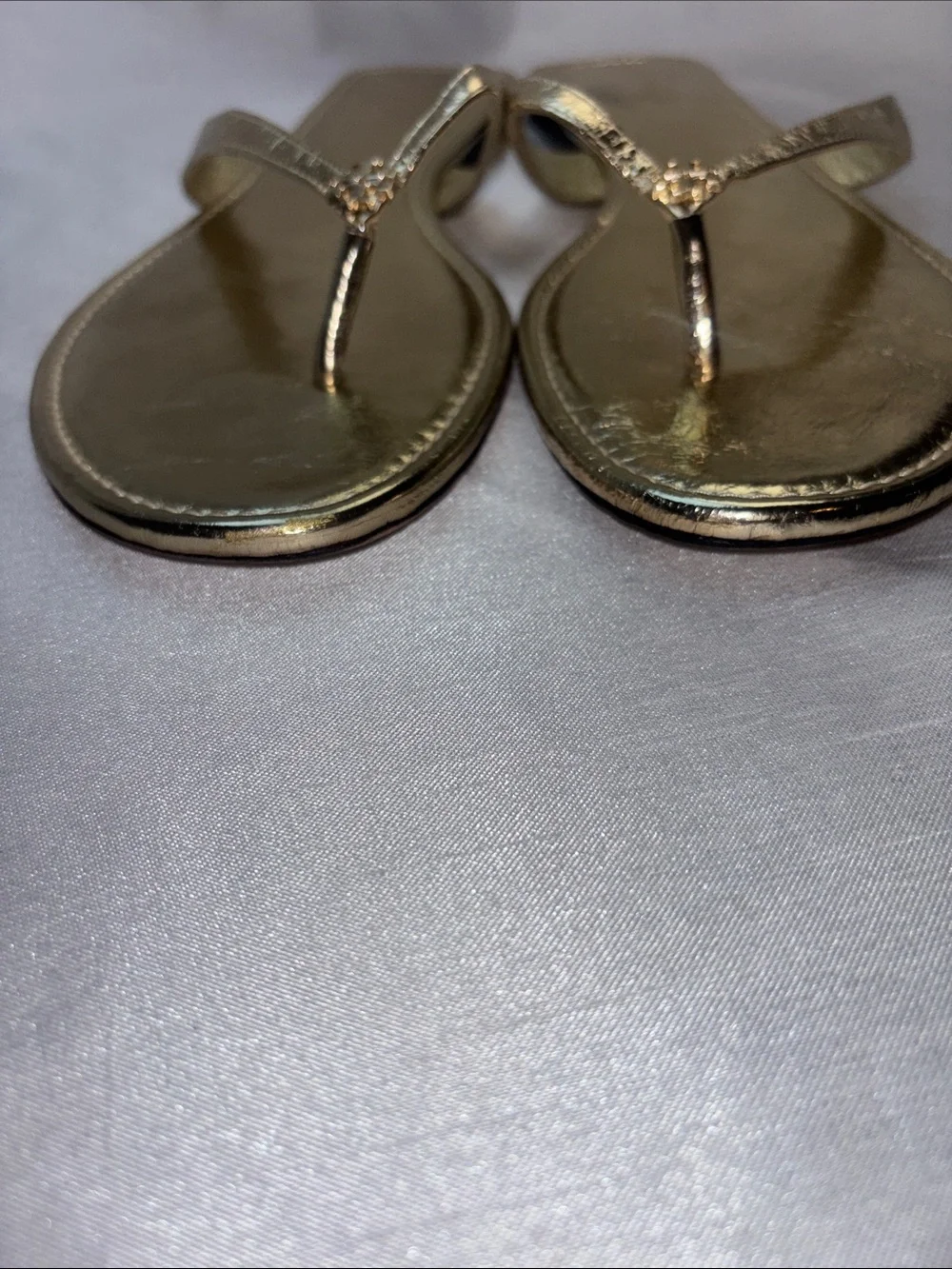 Tory Burch Metallic Gold Thong Sandals
